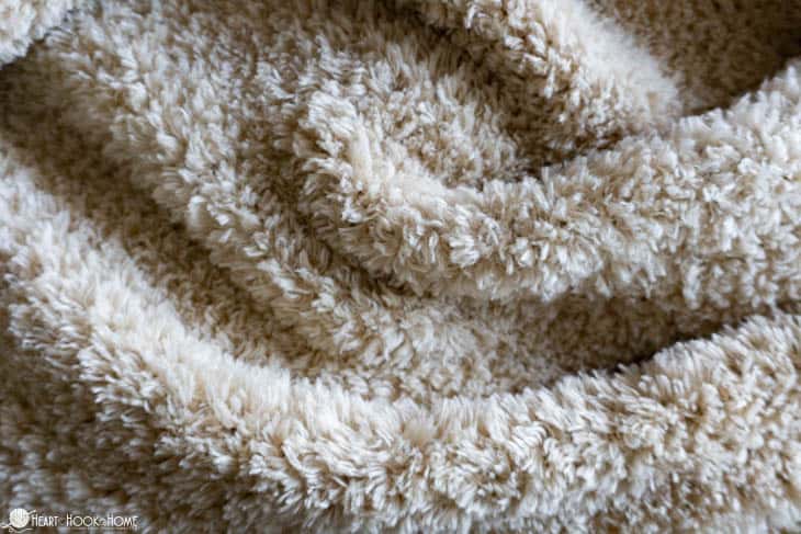 White example of the Faux Fur Throw crochet pattern.