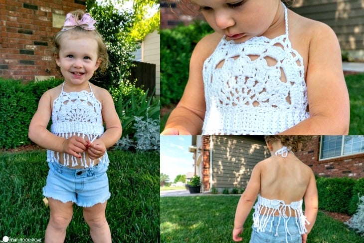 Toddler Boho Halter Top free crochet pattern
