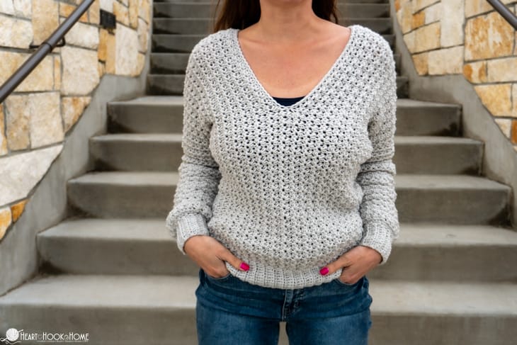 basic v-neck sweater crochet pattern