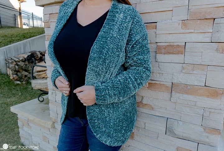 Adult velvet cardigan crochet pattern
