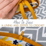 How to sew a zipper and lining to crochet